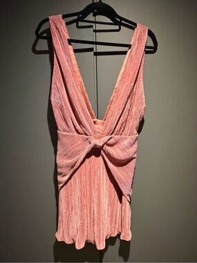 Plunging neck mini dress